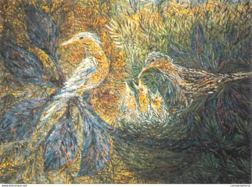 A5408 Religious fine art Vogelnest Sr. M Immolata Meyen, 1987 postcard