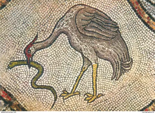 A5408 Religious fine art Venezia Basilica di S Marco High Altar mosaic stork with snake detail aspect