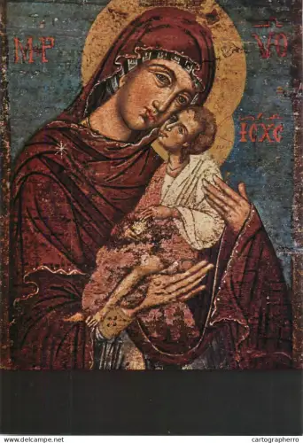 A5405 Religious fine art Eleusa Variante der Korsunkaja griechische Ikone um 1700