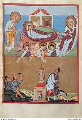 A5405 Religious fine art Geburt Christi und Hirtenverkundigung