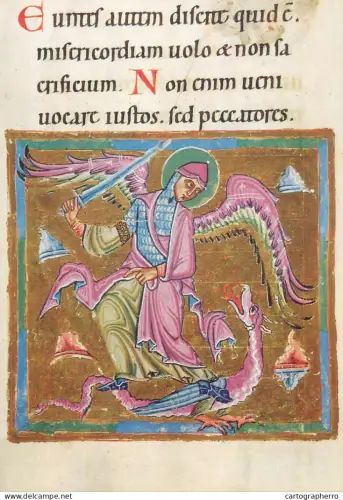 A5404 Religious fine art Archangel Michael slaying a dragon