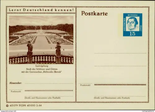 A5937 German illustrated postal stationery postcard Ludwigsburg