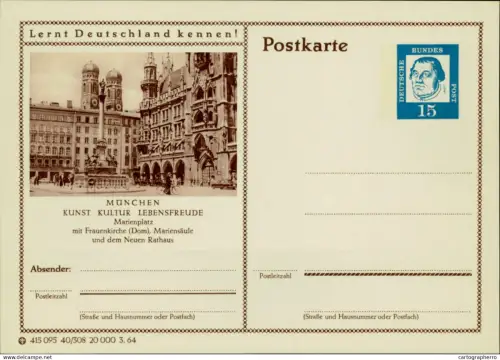 A5937 German illustrated postal stationery postcard Munich Muenchen