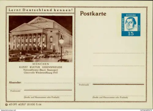 A5937 German illustrated postal stationery postcard Munich Muenchen