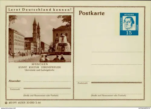 A5937 German illustrated postal stationery postcard Munich Muenchen