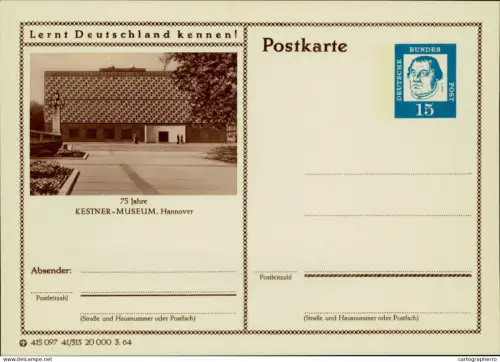 A5937 German illustrated postal stationery postcard Hannover Kestner-Museum