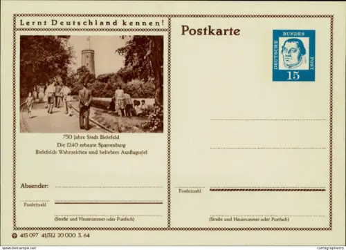 A5937 German illustrated postal stationery postcard Bielefeld