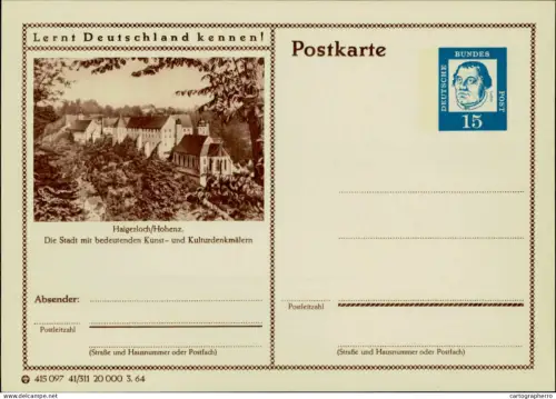 A5937 German illustrated postal stationery postcard Haigerloch