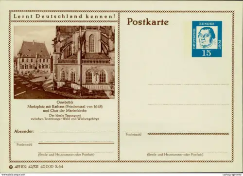 A5937 German illustrated postal stationery postcard Osnabrück Osnabrueck