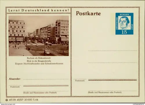 A5937 German illustrated postal stationery postcard Bochum