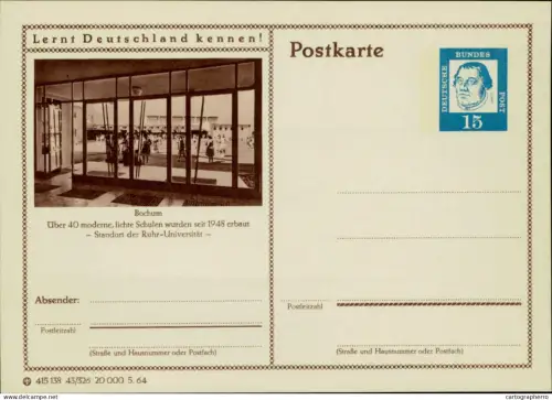 A5937 German illustrated postal stationery postcard Bochum