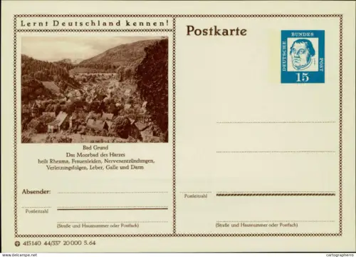 A5937 German illustrated postal stationery postcard Bad Grund