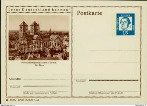 A5937 German illustrated postal stationery postcard Münster Muenster