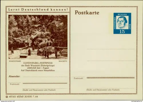 A5937 German illustrated postal stationery postcard Wunsiedel