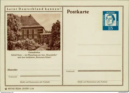 A5937 German illustrated postal stationery postcard Gelsenkirchen