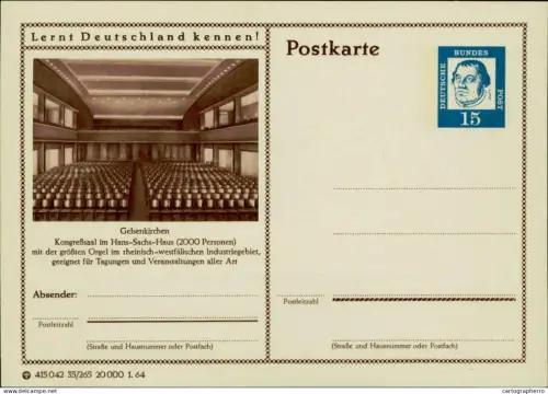 A5937 German illustrated postal stationery postcard Gelsenkirchen