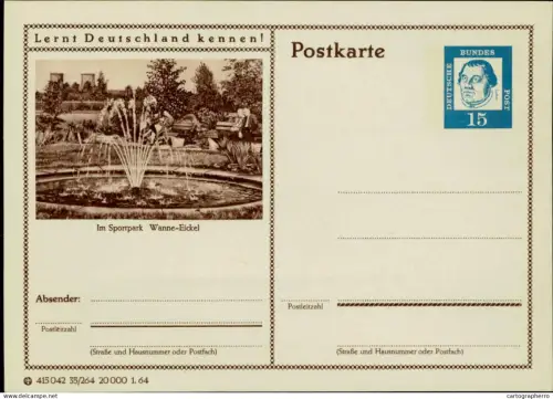 A5937 German illustrated postal stationery postcard Wanne-Eickel