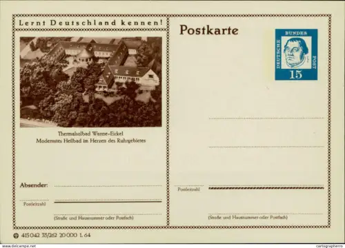 A5937 German illustrated postal stationery postcard Wanne-Eickel