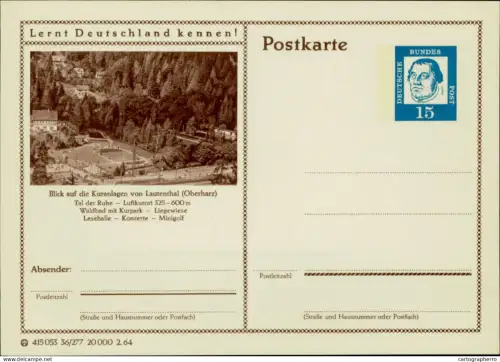 A5937 German illustrated postal stationery postcard Lautenthal