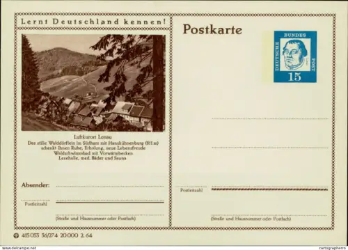 A5937 German illustrated postal stationery postcard Lonau