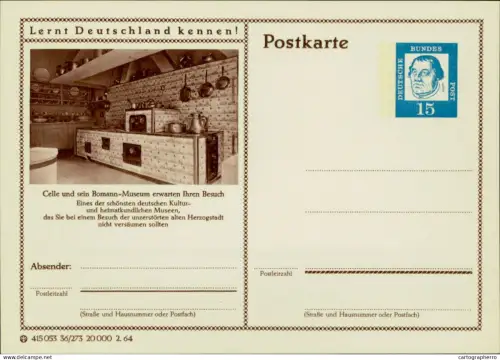 A5937 German postal stationery postcard Bomann-Museum in Celle