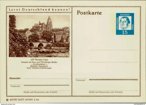 A5937 German illustrated postal stationery postcard Wetzlar