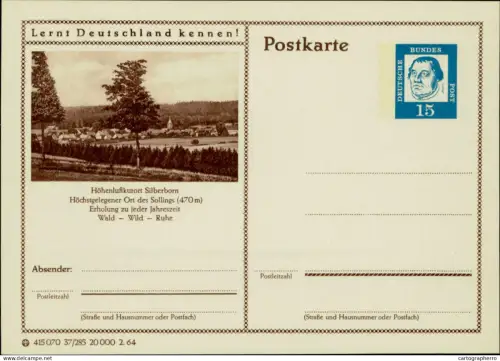 A5937 German illustrated postal stationery postcard Silberborn