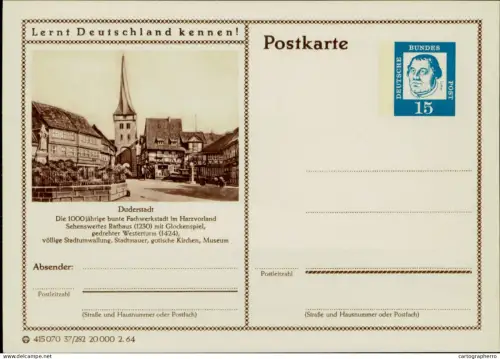 A5937 German illustrated postal stationery postcard Duderstadt