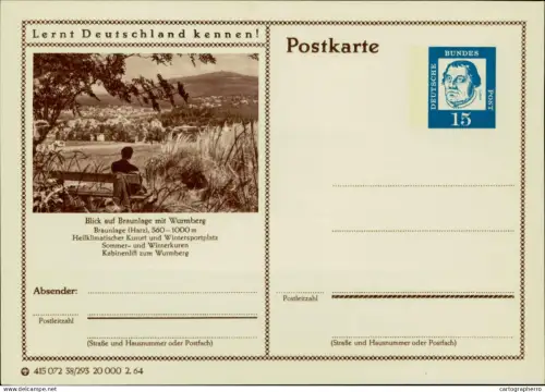 A5937 German illustrated postal stationery postcard Braunlage