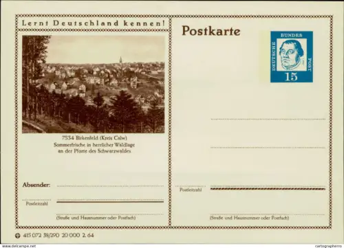 A5937 German illustrated postal stationery postcard Birkenfeld