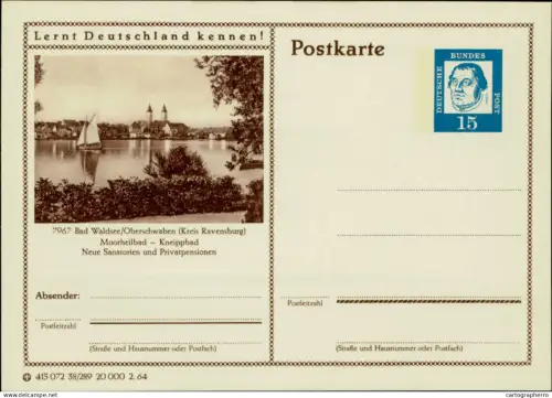 A5937 German illustrated postal stationery postcard Bad Waldsee