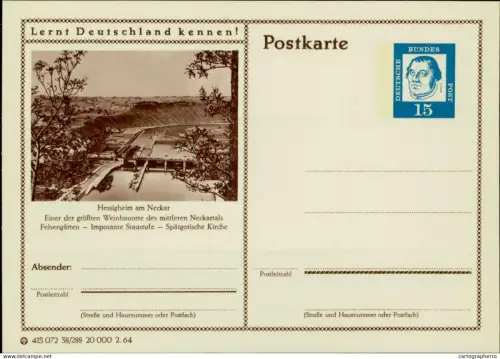 A5937 German illustrated postal stationery postcard Hessigheim am Neckar