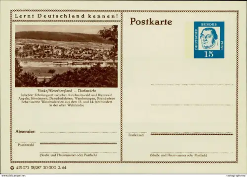 A5937 German illustrated postal stationery postcard Vaake/Weserbergland