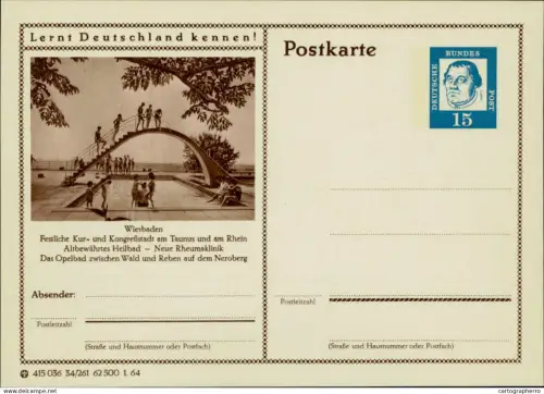 A5937 German postal stationery postcard Wiesbaden
