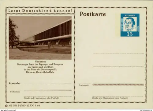 A5937 German postal stationery postcard Wiesbaden