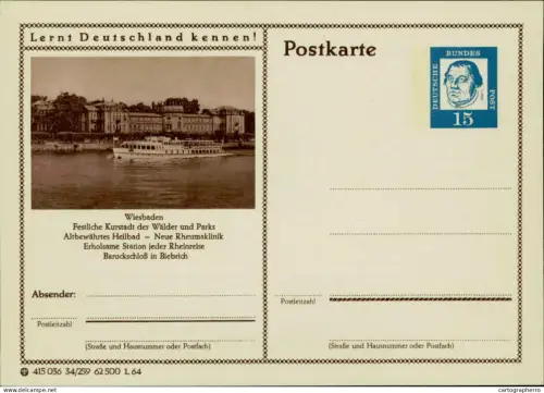 A5937 German postal stationery postcard Wiesbaden