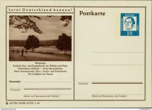 A5937 German postal stationery postcard Wiesbaden