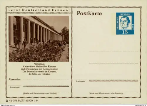 A5937 German postal stationery postcard Wiesbaden