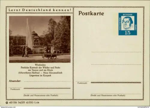 A5937 German postal stationery postcard Wiesbaden