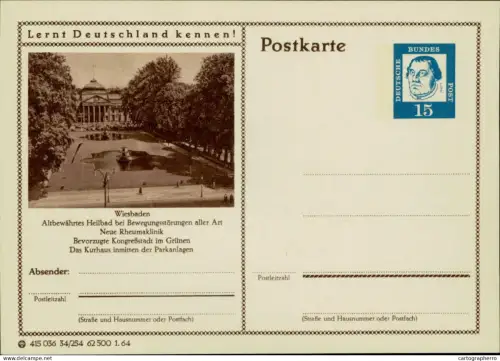 A5937 German postal stationery postcard Wiesbaden