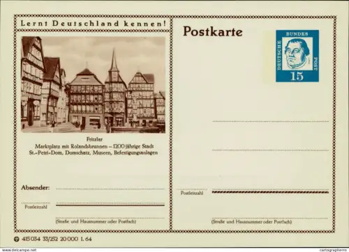A5937 German postal stationery postcard Fritzlar