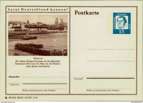 A5937 German postal stationery postcard Hannover Galopp-Rennbahn