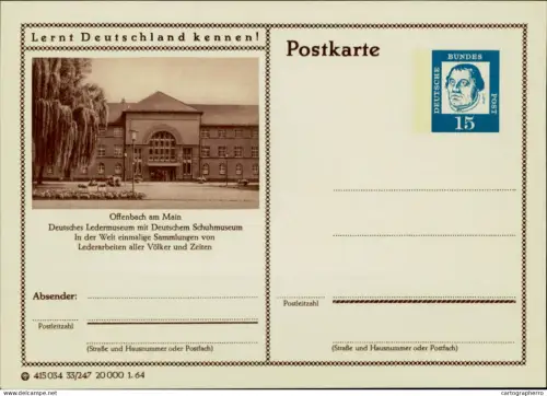 A5937 German postal stationery postcard Offenbach am Main