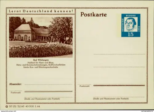 A5937 German postal stationery postcard Bad Wildungen