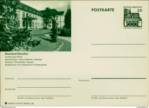 A5937 German illustrated postal stationery postcard Bad Salzuflen, Germany