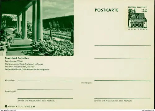 A5937 German illustrated postal stationery postcard Bad Salzuflen, Germany