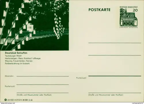 A5937 German illustrated postal stationery postcard Bad Salzuflen, Germany