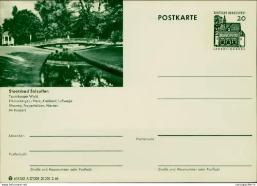 A5937 German illustrated postal stationery postcard Bad Salzuflen, Germany