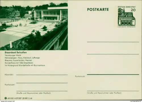 A5937 German illustrated postal stationery postcard Staatsbad (State Spa) in Bad Salzuflen, Germany
