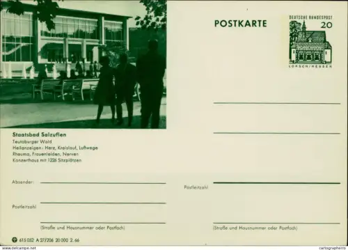 A5937 German illustrated postal stationery postcard Staatsbad Salzuflen health resort in the Teutoburg Forest